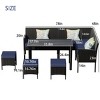7-Piece Outdoor Rattan Patio Set with Glass Dining Table and Removable Cushions for Balcony or Garden-The Pop Home - 4 of 4