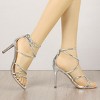 Allegra K Women's Open Toe Strappy Buckle Straps Stiletto Heel Sandals - 2 of 4