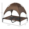DSVIMOY Outdoor Pet Bed with Removable Canopy, Portable Pet Bed for Camping, Hiking, Brown, 26.5"*35.5"*30" - 3 of 4