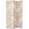 KWPZQEB 3 Panel Room Divider, Folding Portable Partition Screens w/ Woven Design, Divider Folding Privacy Screens, Freestanding Wall Divider for Room - 3 of 4