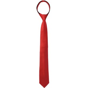 Allegra K Men's Formal Casual Pre-tied Solid Color Neck Adjustable Zipper Ties - 1 of 4