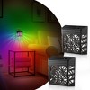 DORESshop 2-Pack 0.5W Plug-in Light Sensor Night Lights, Solar-Inspired Decorative Design, Black Housing, 3000K Warm White + RGB - 2 of 4
