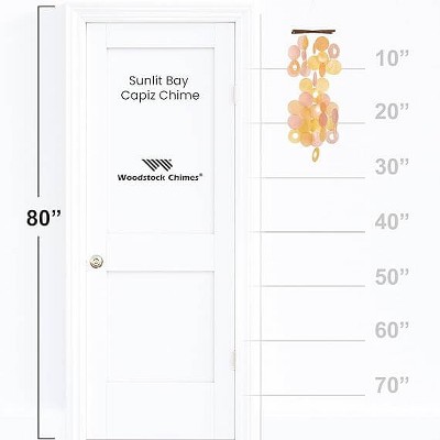 Woodstock Windchimes Sunlit Bay Capiz Chime, Wind Chimes For Outside, Wind Chimes For Garden, Patio, and Outdoor Decor, 27"L