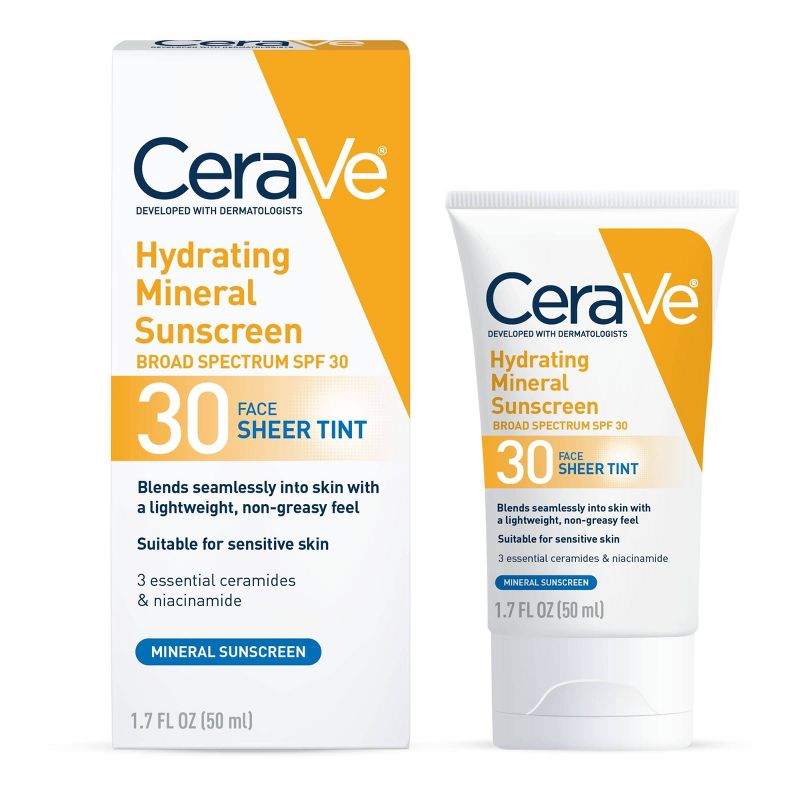 CeraVe Hydrating Mineral Tinted Face Sunscreen Lotion - SPF 30 - 1.7 fl oz, 3 of 14