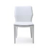 HomeStock 36 in.  White Faux Leather Dining Chair Set of 1 for a designed  Stylish contemporary living elegance - 3 of 3