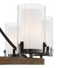 Stiffel Black Wood Wagon Wheel Chandelier 29 1/2" Wide Industrial Clear Outer Frosted Inner Glass 8-Light for Dining Room House - 3 of 4