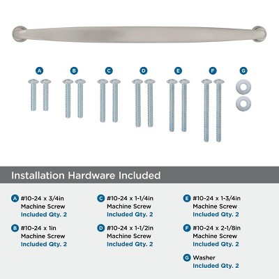 Satin Nickel 18-Inch Appliance Pull with Mounting Hardware