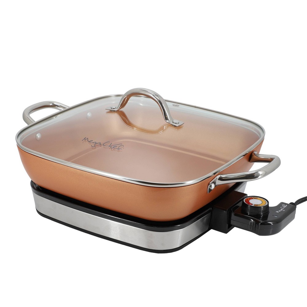 MegaChef 2qt Electric Fry Pan with Copper Coating