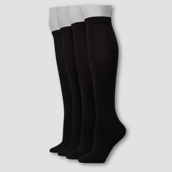 3 Pairs Women Ladies Grey Plain Knee High Long Socks Cotton Size 4-7 DJSKMK 