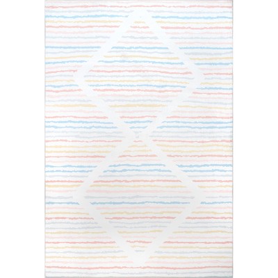 Nuloom Alise Kids Striped Nursery or Playroom Indoor Area Rug, Multicolored, 5'x8'