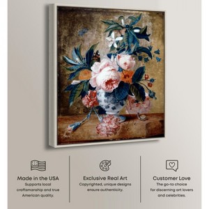 Art Remedy Jan van Huysum - A Delft Vase with Flowers Vintage Classic Roses Wall Art Framed - 1 of 4