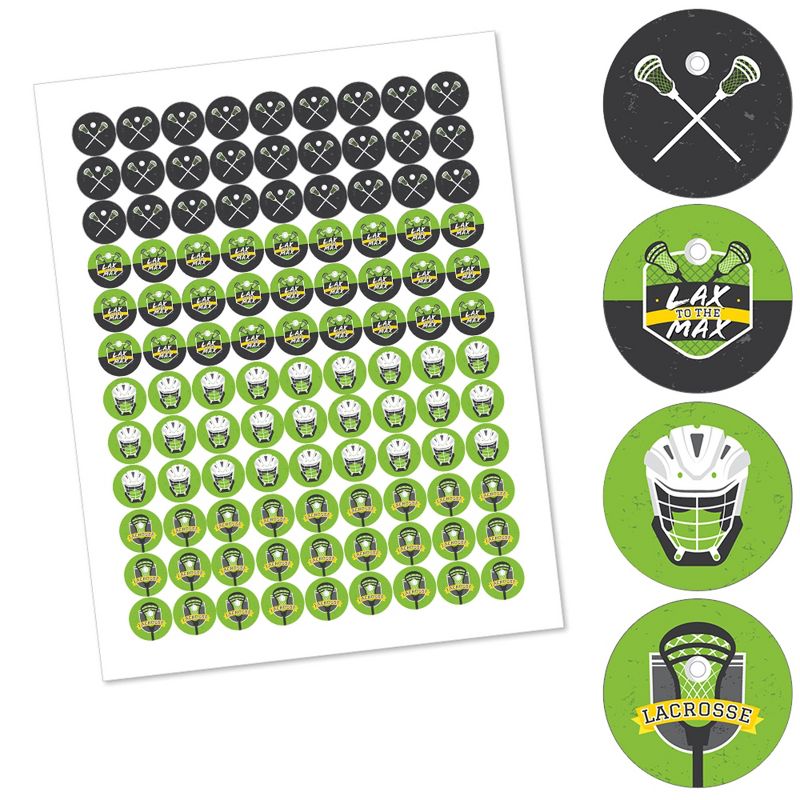 Big Dot of Happiness Lax to the Max Lacrosse Party Round Candy Sticker Favors Labels Fits Chocolate Candy (1 sheet of 108), 2 of 6