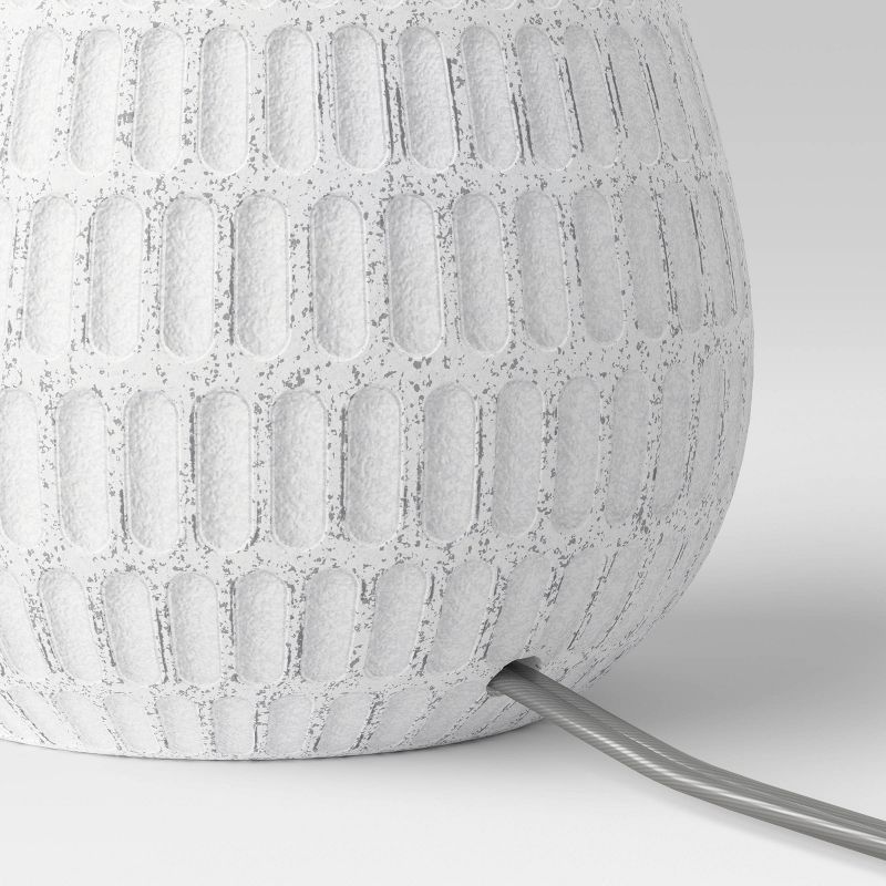 Ceramic Textured Table Lamp Base White - Threshold™, 4 of 11
