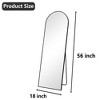 MAYEERTY 56 inch Arched Full Length Mirror Aluminum Alloy Frame Floor Length with Stand for Living room Gold - 4 of 4