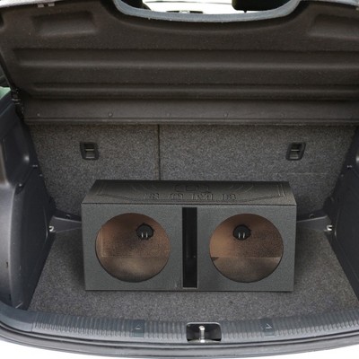 Q Power QBomb Single 10 Inch Vented Subwoofer Sub Box With Black Bedliner Spray
