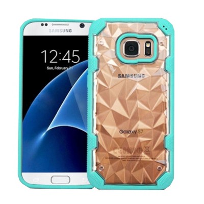 MYBAT For Samsung Galaxy S7 Clear Teal Hard TPU Case Cover