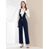 Allegra K Women's Overalls Wide Leg Pants Slant Pocket Long Suspenders Jumpsuit - 3 of 4