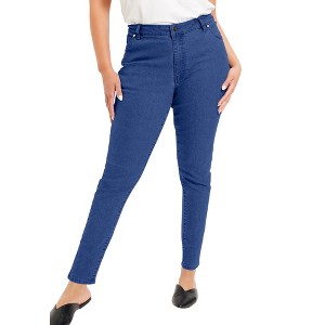 June + Vie by Roaman's Women's Plus Size June Fit Skinny Jeans - 1 of 4