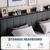 Upholstered Bed Frame with Lift Up Storage,Velvet Bed Frame with Storage Headboard - 3 of 4