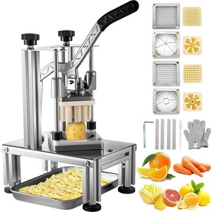 VEVOR Commercial French Fry Cutter with 4 Replacement Blades, 1/4″ & 3/8″ Blade Easy Dicer Chopper, 6-wedge Slicer & 6-wedge Apple Corer,Potato Cutter - 1 of 4