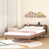 TiramisuBest Modern Design Twin Size Platform Bed Frame with Built-in USB Port for Walnut Color - 3 of 4