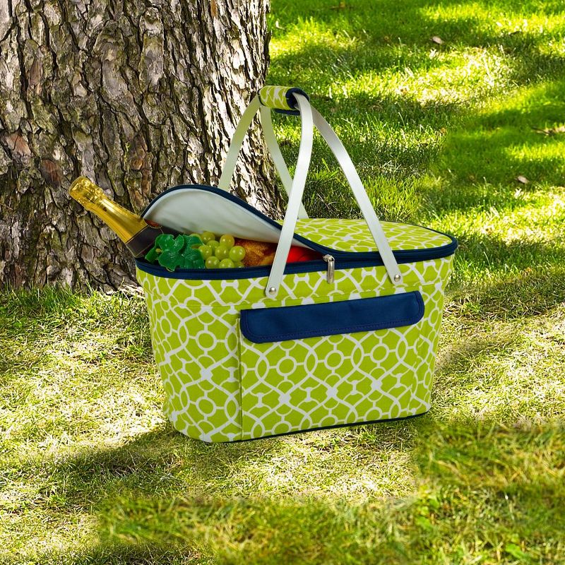 Picnic at Ascot Large Family Size Insulated Folding Collapsible Picnic Basket Cooler with Sewn in Frame, 3 of 8