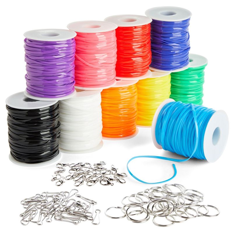 Bright Creations 100 Pieces Lanyard Kit, Plastic String for Bracelets, Keychains, Arts and Crafts, 40 Yards, 5 of 9