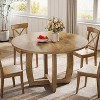Lantine Round Dining Table for 4 People, 47.2-Inch Round Wooden Kitchen Dinner Table with Cross Base for Dining Room - 4 of 4