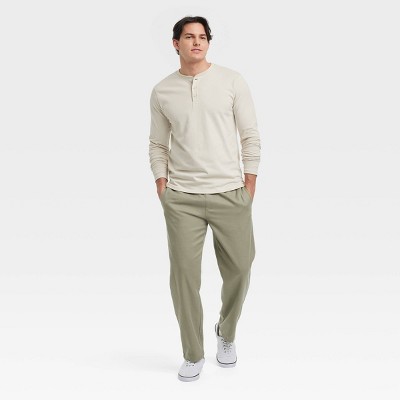 Мужские рубашки Goodfellow & Co Men's Vintage Long Sleeve Henley Shirt - Goodfellow & Co™ Light Beige M: 100% Cotton, Midweight Jersey, Standard Fit, Machine Washable — фото 3