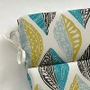 40.5" x 21" Leaf Block Outdoor/Indoor Rounded Corners Chair Cushion Teal/Citron - Pillow Perfect: Weather-Resistant Patio & Lounge Seat - 3 of 4
