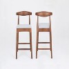 Mid-Century Modern Design Solid Wood 24" Counter Stools ,Upholstered Counter Stools with Wood Legs - 2 of 4