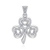 Slickblue 18" Sterling Silver Shamrock Pendant Necklace, Interlocking Trinity Celtic Knot, Irish Style Jewelry, Silver - 3 of 4