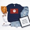 Simply Sage Market Women's Baseball Stacked Smiley Face Short Sleeve Graphic Tee - 3 of 3