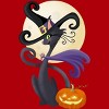 Junior's Design By Humans Bewitching Black Halloween Kitty Cat By LittleBunnySunshine T-Shirt - 2 of 3