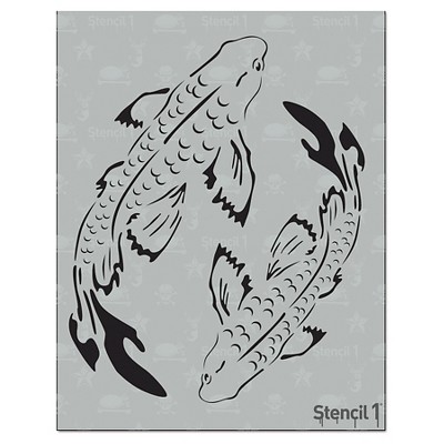 Stencil1 Koi - Stencil 8.5" x 11"