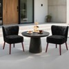 Modern Wingback Chair for Living Room, Armless Lounge Chair with Wood Legs, Upholstered Makeup Vanity Tufted Side Chair with Decor Comfy Back, 2PCS - 3 of 4