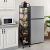 NAYSAYE 6 Tier Dolly Slim Rolling Storage Cart Metal Organizer Shelf for Narrow Spaces in Kitchen Bathroom and Laundry, Black, 22.83"*10.04"*61.22" - 4 of 4
