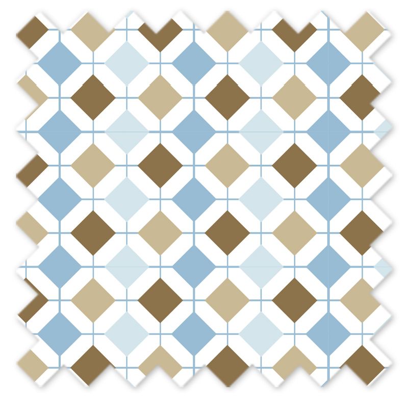 Bacati - Mod Diamonds Stripes, Aqua/Teal/Beige/Brown Argyle Diamonds Curtain Panel, 4 of 5