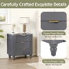 Christopher Knight Home Sadie Mid-Century Curved Profile Design Nightstand with 3 Drawers and Gold Glossy Handles - 4 of 4