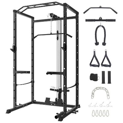 Power Cage with LAT Pulldown, Multi-Functional Power Rack