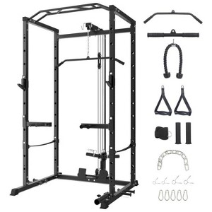 Power Cage with LAT Pulldown, Multi-Functional Power Rack - 1 of 4