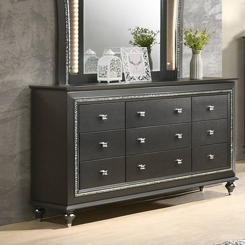 Acme Furniture Kaitlyn 9 Drawer Dresser Metallic Gray Finish Target