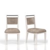 Rope Back Dining Chair Set of 2, Toffee Wood Finish with Camel Upholstered Seat, Oak Veneer Frame - 2 of 4