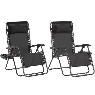 Yaheetech 2pcs 29in Folding Zero Gravity Chair Patio Lounge Recliner