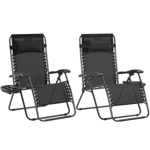 Yaheetech 2pcs 29in Folding Zero Gravity Chai Patio Lounge Recliner - 1 of 4