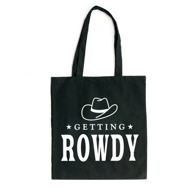 City Creek Prints Getting Rowdy Cowboy Hat Canvas Tote Bag - 15x16 ...