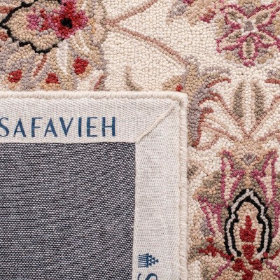 Ivory Floral Hand-Knotted Wool Area Rug