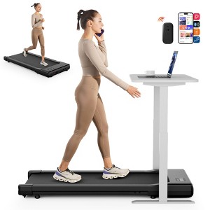 Superun Mini Treadmills 80cm Run belt easy storage for home and office. - 1 of 4