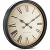 Large Decorative Wall Clock 20 Inch Silent Non Ticking Quartz Vintage Style with Rustic Black Rim for Living Room Dining - 2 of 4