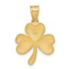 Black Bow Jewelry 14k Yellow Gold Satin & Diamond Cut Shamrock Pendant, 16mm (5/8 inch) - 3 of 4
